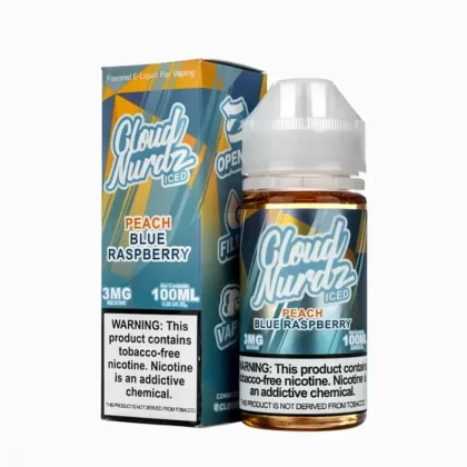Cloud Nurdz Iced Peach Blue Raspberry Vape Juice – 100ml