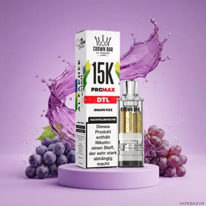 Al Fakher Pods Crown Bar 15K Pro Max – DTL 6mg – Grape Fizz
