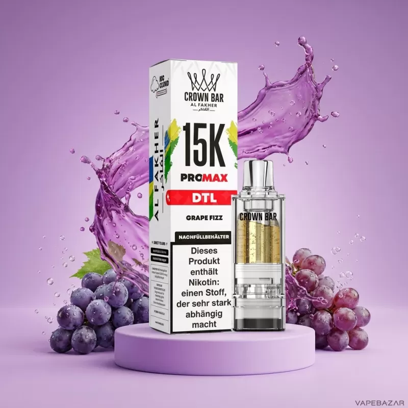 Al Fakher Pods Crown Bar 15K Pro Max – DTL 6mg – Grape Fizz