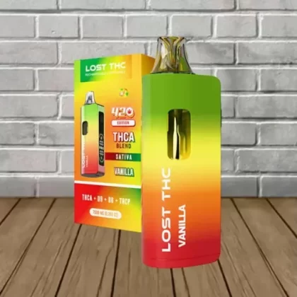 Lost THC V2 7.5 g THCA Blend Disposable 420 Edition - flavor strain#Candy Land -- Hybrid -- DISPOSABLE>Vanilla -- Sativa -- DISPOSABLE>Master Kush -- Sativa -- DISPOSABLE>Waterrmelon Gelato