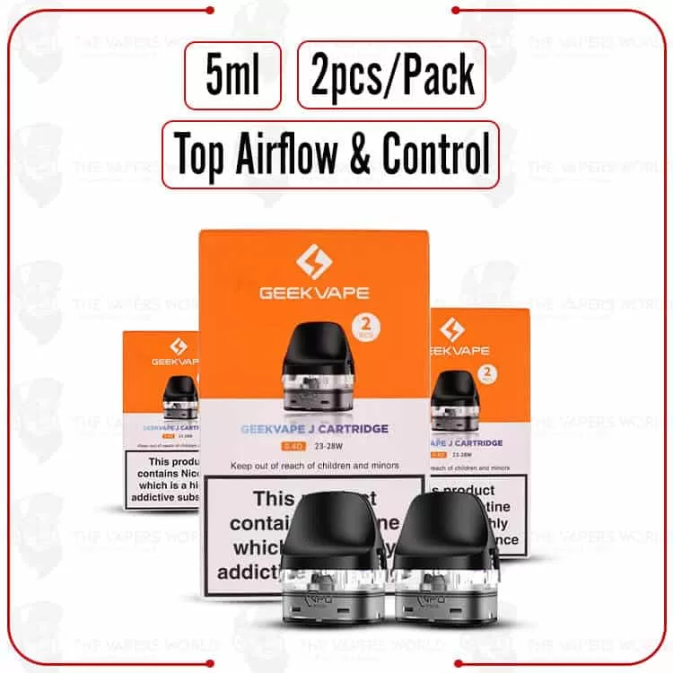 GeekVape J Replacement Pod Cartridge – 2PK 5ML - Thevapersworld