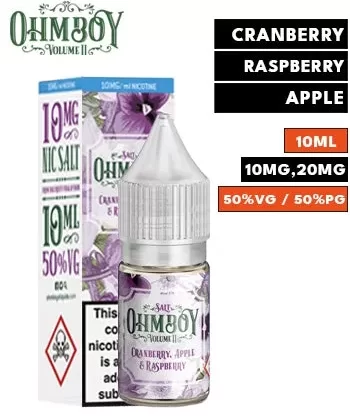 Cranberry, Apple & Raspberry Nic Salt eLiquid by Ohm Boy Volume II - 5mg / 10ml