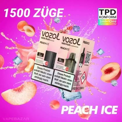 Vozol Vista Plug – Peach Ice Prefilled Pod - Vapebazar