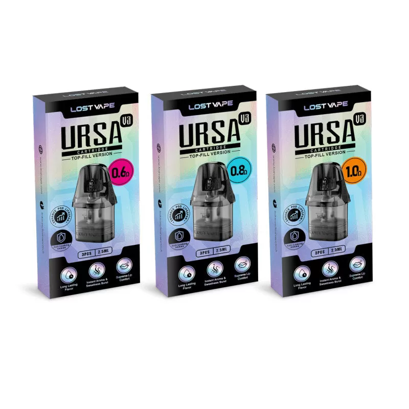 Lost Vape Ursa V3 Replacement Pod Cartridge for Ursa Nano /Ursa Nano 2 / Ursa Nano 3/ Ursa Nano Pro/Ursa Nano Air/ Ursa Nano S 2/Ursa Baby / Ursa Baby 2 /Ursa Baby 3/ Ursa Baby Pro / Ursa Pr (437948)