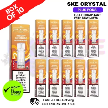 Riberry Lemonade SKE Crystal Plus Prefilled Pod Box Of 10