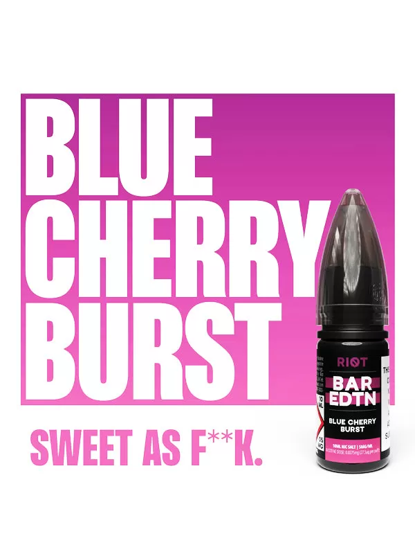 Blue Cherry Burst BAR EDTN Riot Squad Nic Salt E-Liquid - Image 2