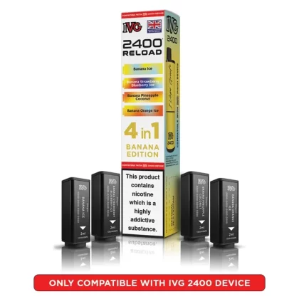 IVG 2400 Reload 4 in 1 Prefilled Pods Banana Edition - Strength#20mg