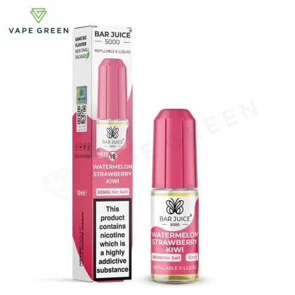 Watermelon Strawberry Kiwi Nic Salt E-Liquid by Bar Juice 5000 - Eliquidsupply