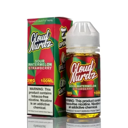 Cloud Nurdz E-Liquid Sour Watermelon Strawberry 100ml - Vape Store
