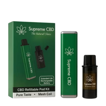 Supreme CBD Refillable Pod Vape Kit - Supreme CBD / Pod Kit / Artic Berry / Cherry Berry Ice / Cosmic Candy / Fruit Punch / Raspberry Pineapple / Spearmint Menthol