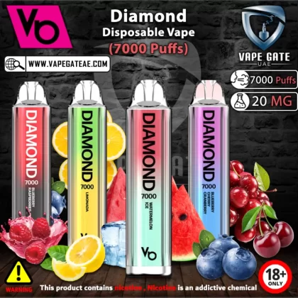 Vapes Bar - Diamond Disposable Vape (7000 Puffs) - Caramel Tobacco / 20 mg