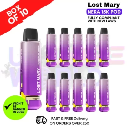 Summer Grape Lost Mary Nera15K REFIL Box OF 10