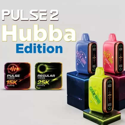 GEEK BAR PULSE 2 25K 25K Puffs Dome Display - Blue Razz Hubba, Grape Hubba; Vape Product
