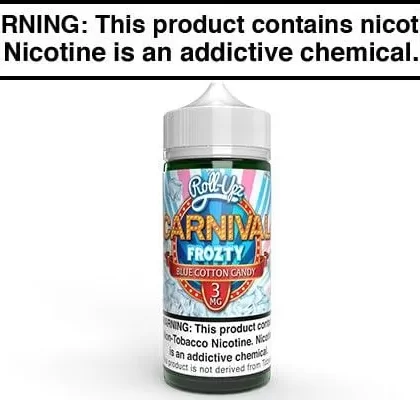 BLUE COTTON CANDY FROZTY BY JUICE ROLL UPZ CARNIVAL 100ML - Vapejuice