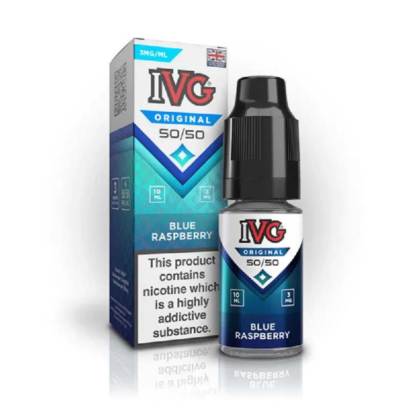 IVG Original 50/50 10ml E-Liquid Blue Raspberry - Nicotine strength#3mg>6mg>12mg (44F8CF)