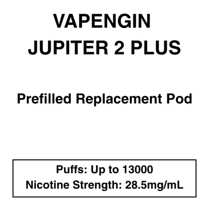 Vapengin Jupiter 2 Plus – Prefilled Replacement Pod – 28.5mg/mL Nicotine – Up to 13000 Puffs – 1 Pod