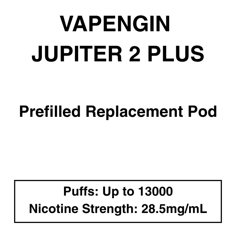 Vapengin Jupiter 2 Plus – Prefilled Replacement Pod – 28.5mg/mL Nicotine – Up to 13000 Puffs – 1 Pod