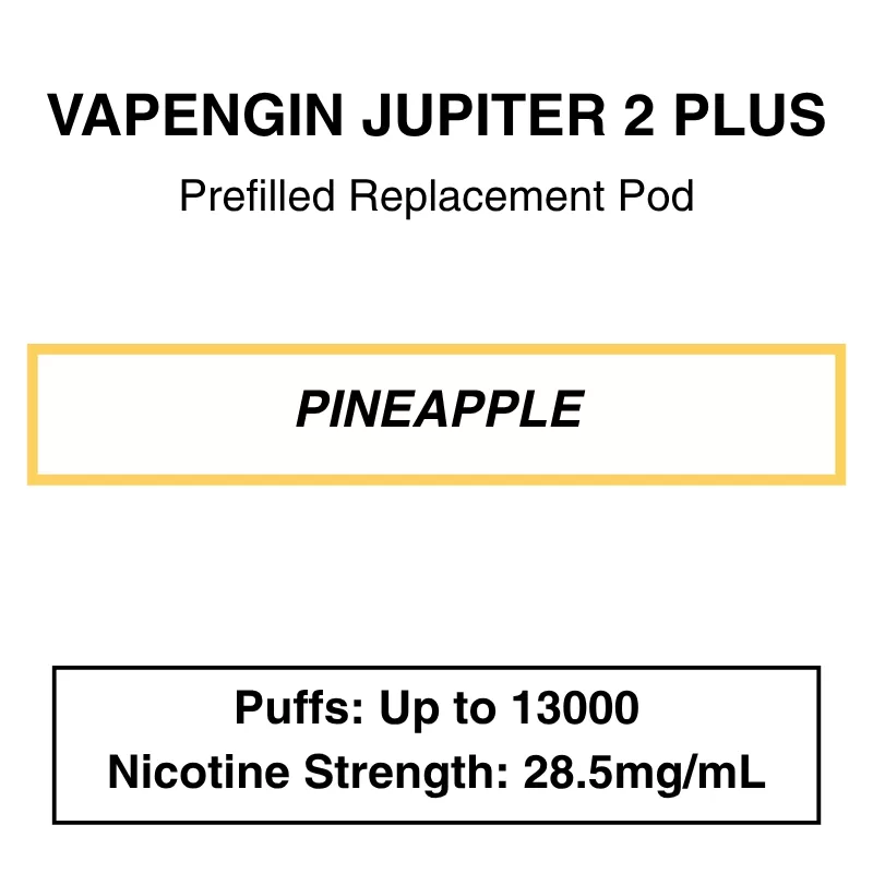 Vapengin Jupiter 2 Plus – Prefilled Replacement Pod – 28.5mg/mL Nicotine – Up to 13000 Puffs – 1 Pod - Image 2
