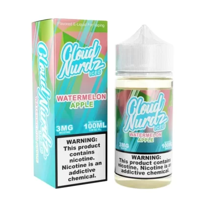 Cloud Nurdz ICED E-Liquid No Nicotine Vape Juice 100ml (Watermelon Apple Iced)