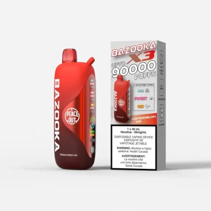 Bazooka 90K Watermelon Ice Disposable Vape - Strength#20MG>20MG (ONT-TAX)