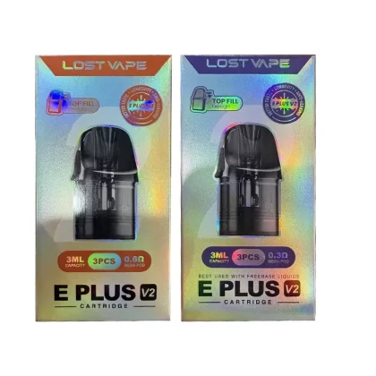 Lost Vape E Plus Cartridge V2 DM Top Fill 3ml 3pcs/pack - 0.3ohm MTL