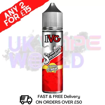 Strawberry Sensation IVG Shortfill Juice 50ML Eliquid – CLASSICS RANGE