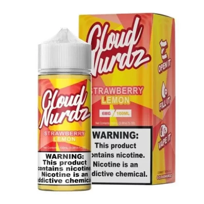 Cloud Nurdz Vape Juice | Strawberry Lemon - Nicotine#6mg>3mg>0mg