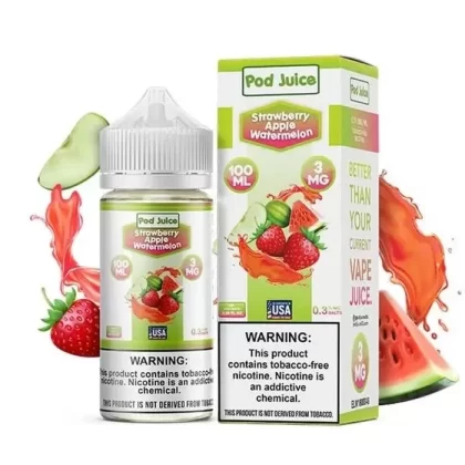 Strawberry Apple Watermelon E-Liquid by Pod Juice - Size#100ml~Nicotine#3MG>6MG