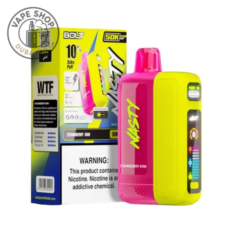 Nasty Bolt 50000 Puffs 50MG Nicotine Disposable Vape - Apple Ice, Berry Grape; Vape Product, BOX OF 10 PCS (0C126A) - Image 3