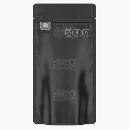 Child Resistant & Tamper Evident | Pinch N Slide 3.0 Matte Black PCR Mylar Bags | 5in x 8.8in – 14g – 250 Count