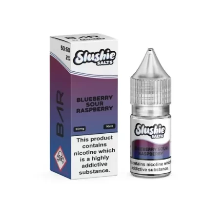 BLUEBERRY SOUR RASPBERRY NICOTINE BAR SALT E LIQUID BAR BY SLUSHIE 10ML 50VG