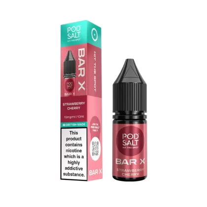 Strawberry Cherry Nic Salt E-Liquid by Pod Salt Bar X - 5 mg - Low Strength