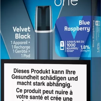 Veev One Velvet Black Starter Kit Blue Raspberry