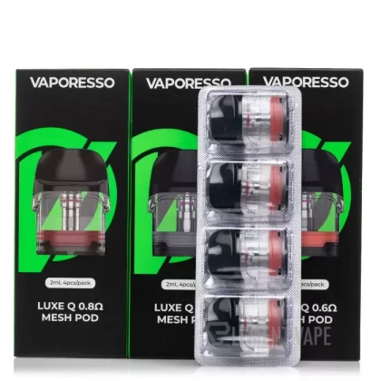 VAPORESSO LUXE Q REPLACEMENT PODS – 4 PACK – 0.6 / 0.8 / 1.0 / 1.2 OHM