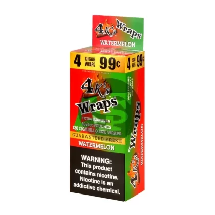 4 Kings Wraps 4 for 99c 30 pack of Watermelon - Vape Store