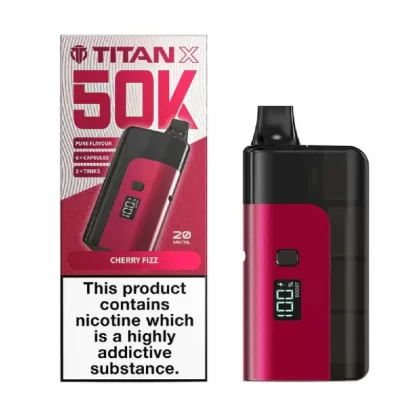 Titan X 50k Prefilled Vape Kit Cherry Fizz - Nicotine Strength#20mg (EE8964)