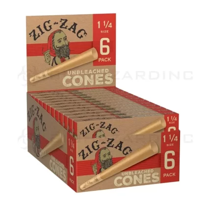 Zig-Zag® | Pre-Rolled Cones 1¼ Size | 84mm – Unbleached – 24 Count - Vape Store