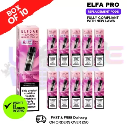 Strawberry Grape Elf Bar Elfa Pro Prefilled Pod Box Of 10