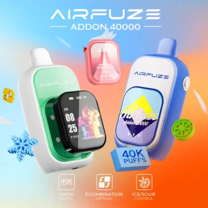 AIRFUZE Addon 40K Disposable Device - 40000 Puffs - Addon w/ Nicotine Strip / Blue Razz Ice (Ice Control)