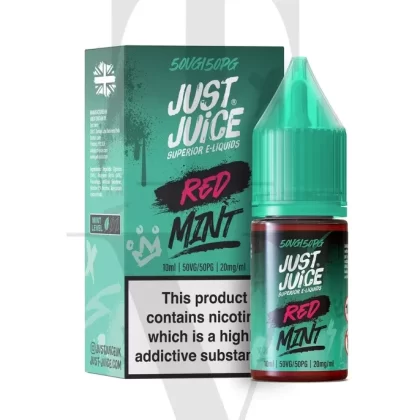 JUST JUICE RED MINT NIC SALT E-LIQUID - Nicotine Strength#10MG (1%)>20MG (2%)