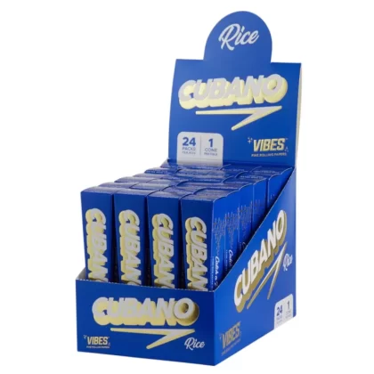 VIBES CUBANO CONES-RICE BLUE | Pack of 24 - Vape Store