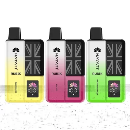 Hayati Rubik 7000 Prefilled Vape Kit - Flavours#Banana Ice>Blue Razz Cherry>Blue Razz GB>Blue Sour Raspberry>Blueberry Cherry Cranberry>Blueberry Raspberry>Fresh Mint>H’ Bubba>Juicy Peach>Le