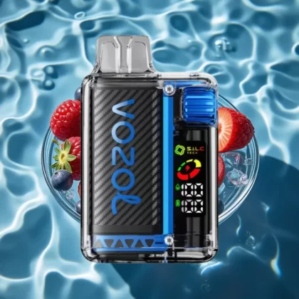 VOZOL Vista 20000 Puffs Rechargeable Disposable Vape with 650mAh Battery, 2% Nicotine, Blue Razz Ice, OLED Screen, MCU Chip - Bangvapeaustralia