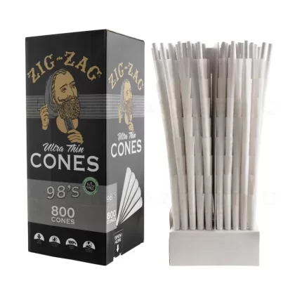 Zig-Zag® | Ultra Thin 98’s Pre-Rolled Cones | 98/26 – White – 800 Count