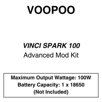 Voopoo – Vinci Spark 100 – Mod Kit – Batteries Not Included - Vapeys Co Nz