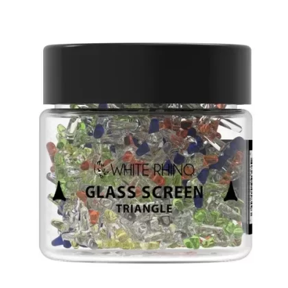 White Rhino Glass Screen Triangle (400 Count Jar)