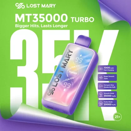 Made in Indonesia | Lost Mary MT35K Turbo Disposable - 35,000 Puffs - Summer Grape