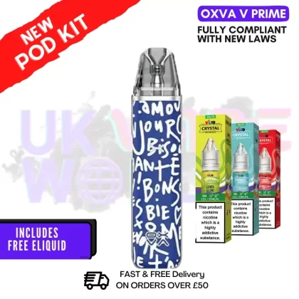 Oxva Xlim GO Pod Vape Kit GRAFFITI BLUE | £9.99 + FREE LIQ