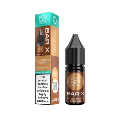 Butterscotch Tobacco Nic Salt E-Liquid by Pod Salt Bar X - 5 mg - Low Strength