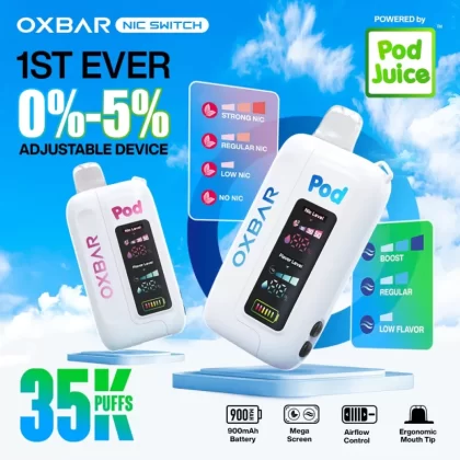 Oxbar x Pod Juice Nic-Switch 35K Disposable Device - 35,000 Puffs - Blue Razz Lolly
